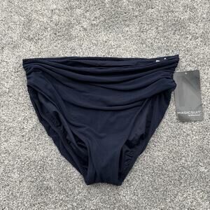 Magicsuit Swim Bottoms Womens Size 16 Ruched High Waist Tummy Control Chic Retro